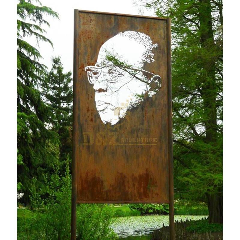 Outdoor Portrait Figure Stainles Steel Corten Metal Screen