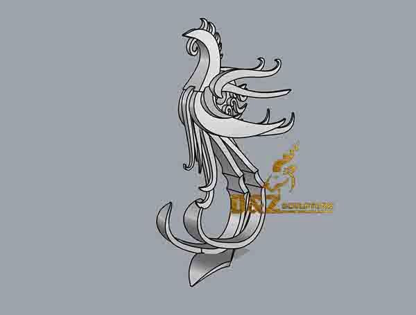 Height 1m beautiful hot sale outdoor stainless steel phoenix sculpture